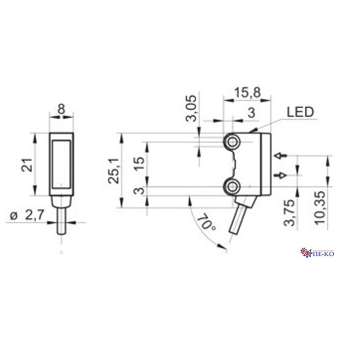 Оптичний датчик Baumer O200.GL-GW2I.72CV/A014_F040