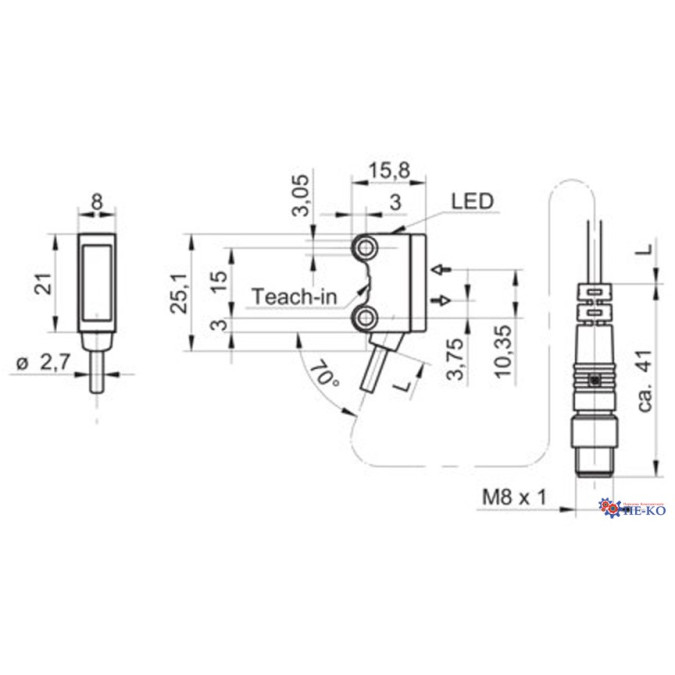 Оптичний датчик Baumer O200.GL-NV1T.72NV/F160_B005