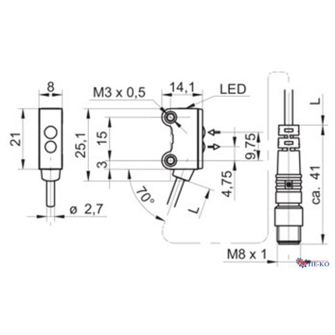 Оптичний датчик Baumer O200.GR.F-PV1Z.72NV/H006_BX15