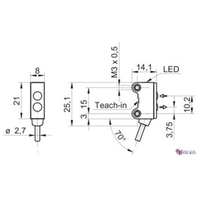 Оптичний датчик Baumer O200.GR-NV1T.72CV/E026_H006_T003