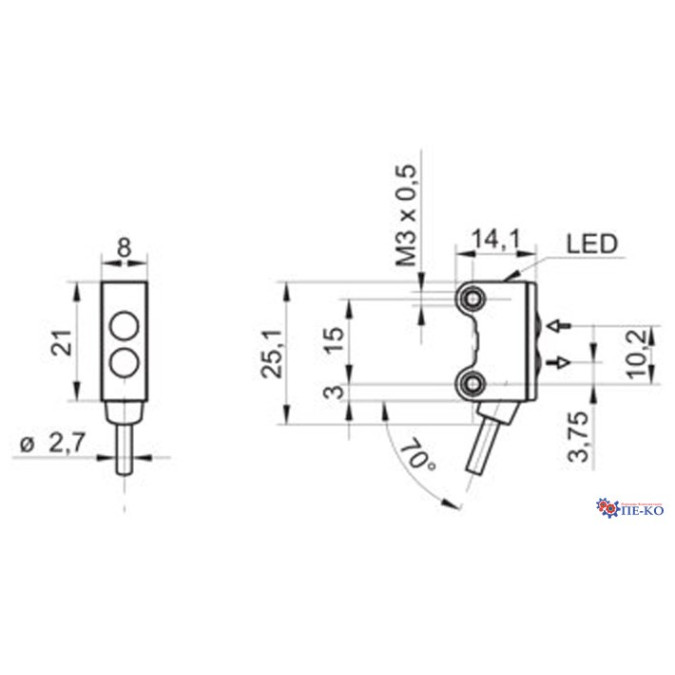 Оптичний датчик Baumer O200.GR-NV1Z.72CV/H006_BX50