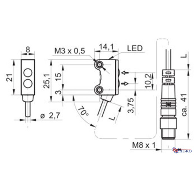 Оптичний датчик Baumer O200.GR-NV1Z.72NV/H006_BX30