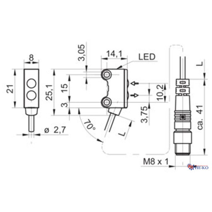 Оптичний датчик Baumer O200.GR-PV1Z.72NV/BX50