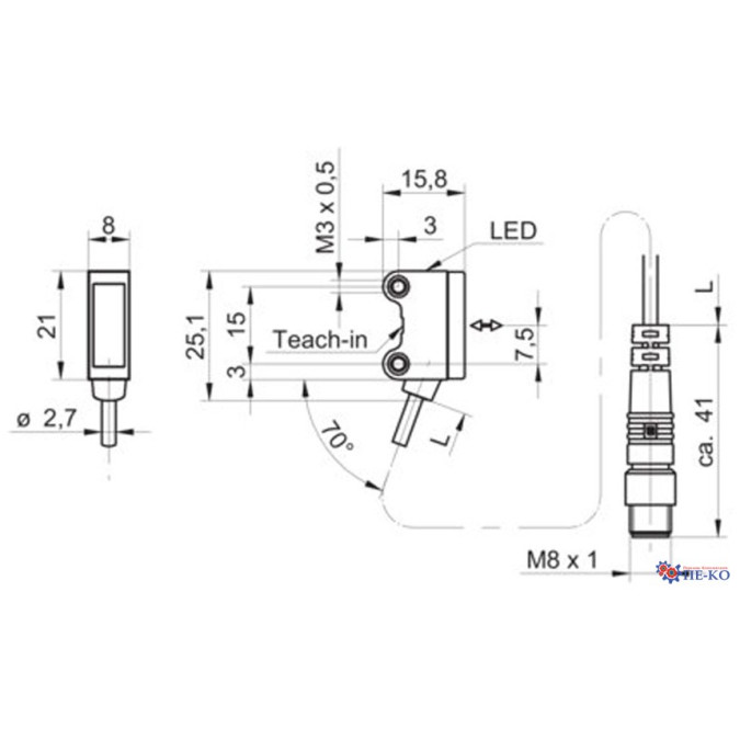 Оптичний датчик Baumer O200.RL.C-GW1J.72NV/FIN1_H006