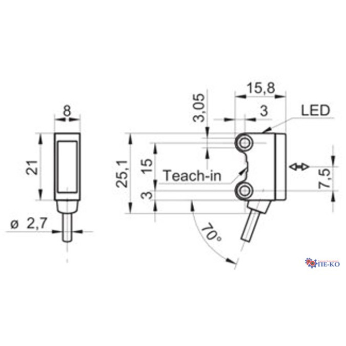 Оптичний датчик Baumer O200.RL.C-PV1T.72CV/FIN1