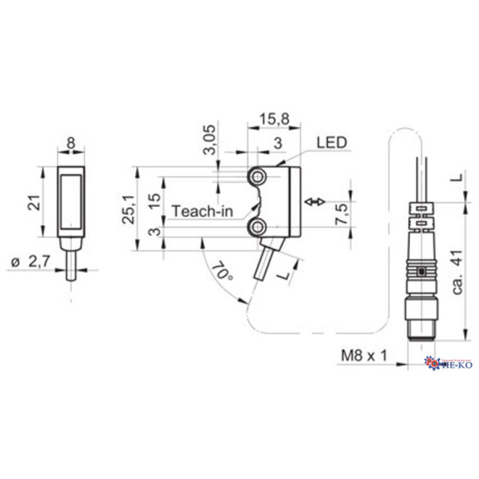 Оптичний датчик Baumer O200.RL.T-NV1T.72NV/FIN1