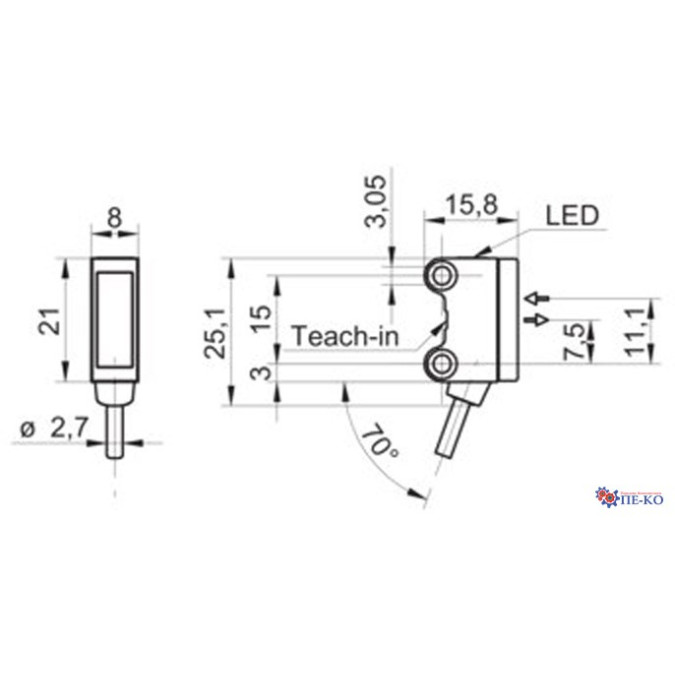 Оптичний датчик Baumer O200.RP-GW1J.72CV