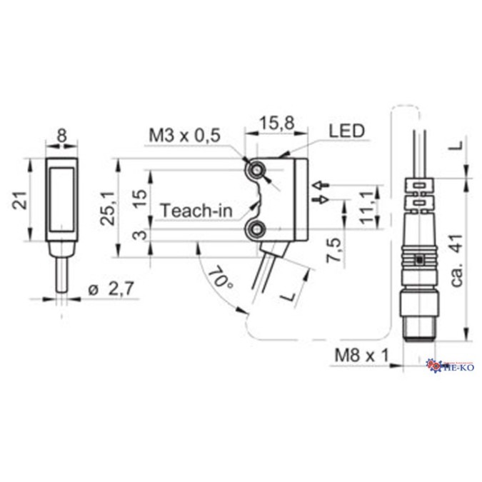 Оптичний датчик Baumer O200.RP-NV1T.72NV/H006
