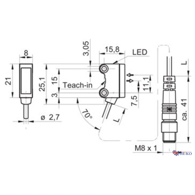Оптичний датчик Baumer O200.RP-NV1T.72NV