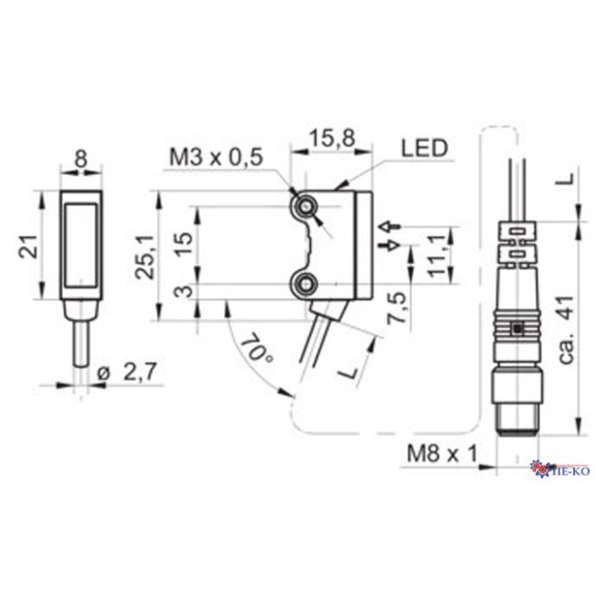 Оптичний датчик Baumer O200.RR-GD1E.72NV/H006_T003