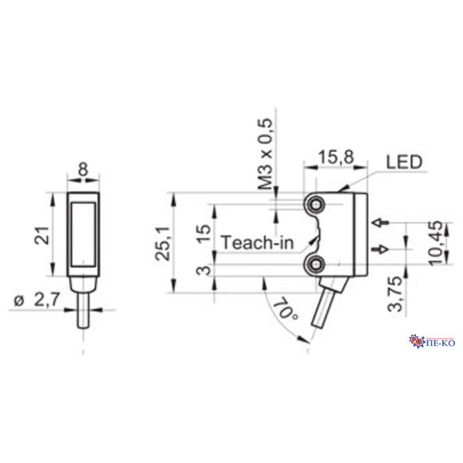 Оптичний датчик Baumer O200.SP-GW1J.72CV/H006