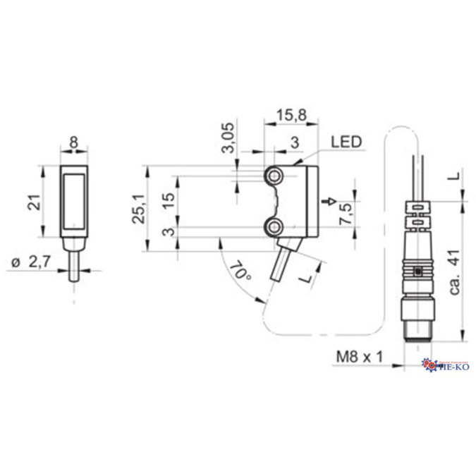 Оптичний датчик Baumer O200.TL-GZZY.72NV/FIN2