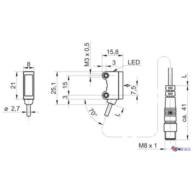 Оптичний датчик Baumer O200.TL-GZZY.72NV/FIN2_H006