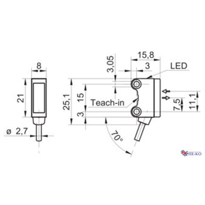 Оптичний датчик Baumer O200.ZR-GW1J.72CV/E026