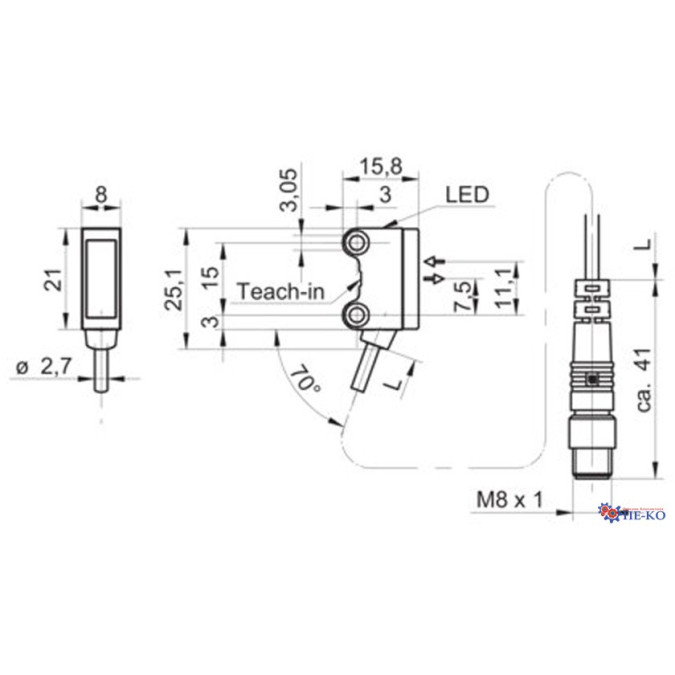 Оптичний датчик Baumer O200.ZR-GW1J.72NV/E026