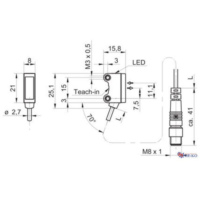 Оптичний датчик Baumer O200.ZR-NV1T.72NV/E026_H006