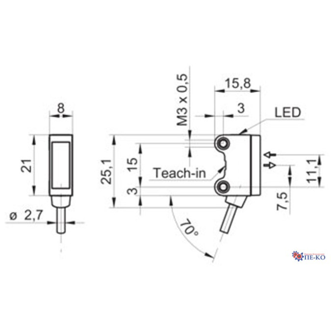 Оптичний датчик Baumer O200.ZR-PV1T.72CV/E026_H006