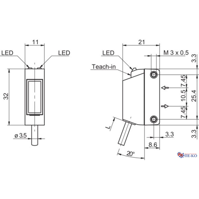 Оптичний датчик Baumer O330.GP-NLNVT.72ZV/E022_H006_T003
