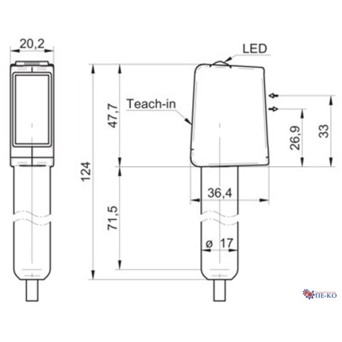 Оптичний датчик Baumer O500H.RP.T-GW1J.PVCV