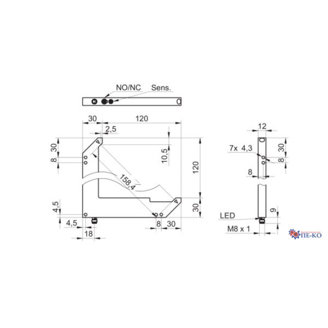 Щілинний датчик Baumer OG120L.R-GW1O.7WL