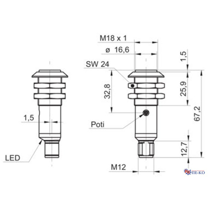 Оптичний датчик Baumer OR18.EI-PW1P.71O