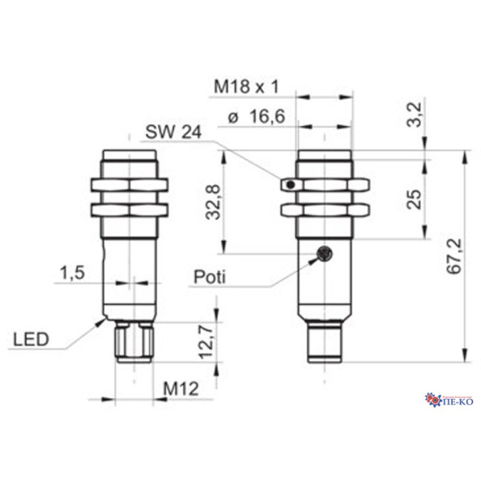 Оптичний датчик Baumer OR18W.RR.T-NW1P.9VO