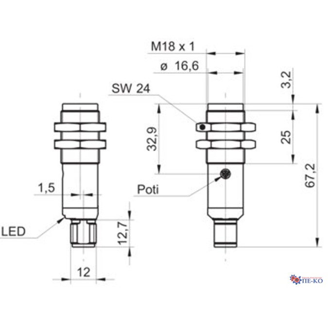Оптичний датчик Baumer OR18W.ZI-NW1P.9VO/B005