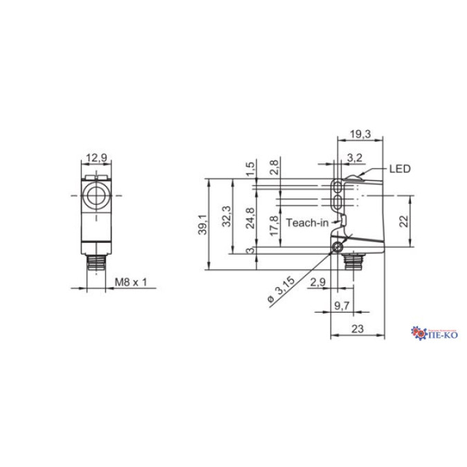 Ультразвуковий датчик Baumer U300.P50-GP1J.72N