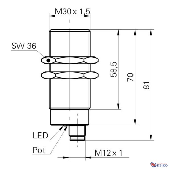 Ультразвуковий датчик Baumer UNAM 30U9103/S14