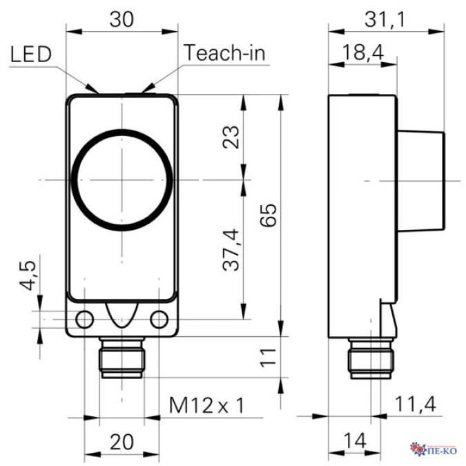 Ультразвуковий датчик Baumer UNDK 30I6104/S14