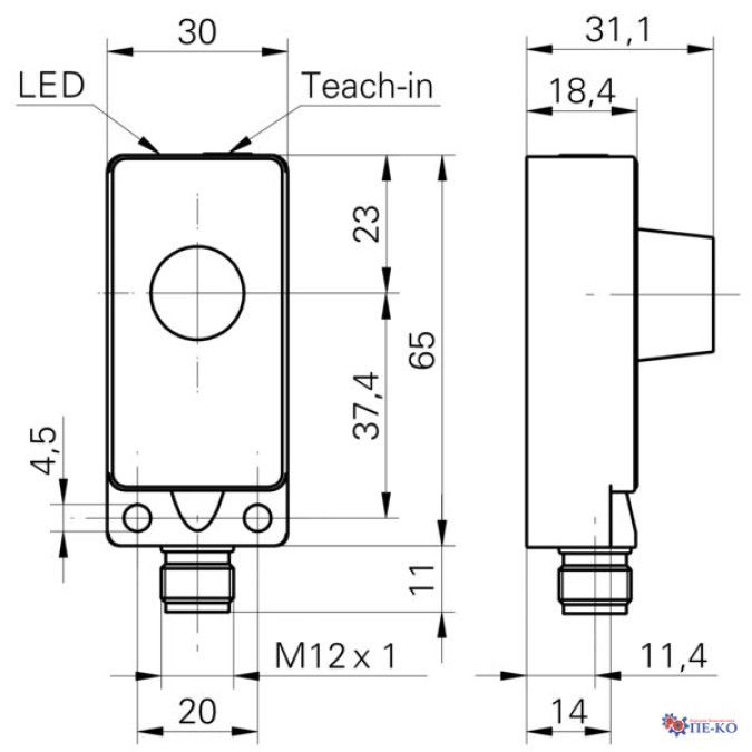 Ультразвуковий датчик Baumer UNDK 30U6112/S14