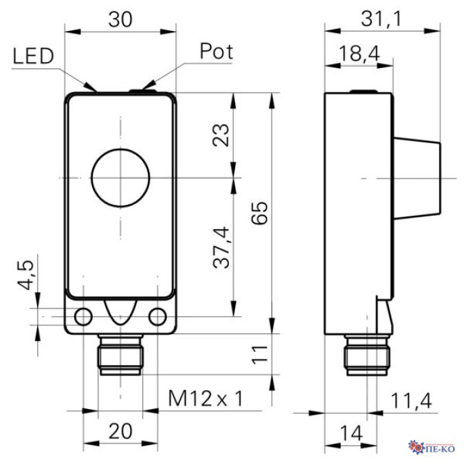 Ультразвуковий датчик Baumer UNDK 30U9103/S14