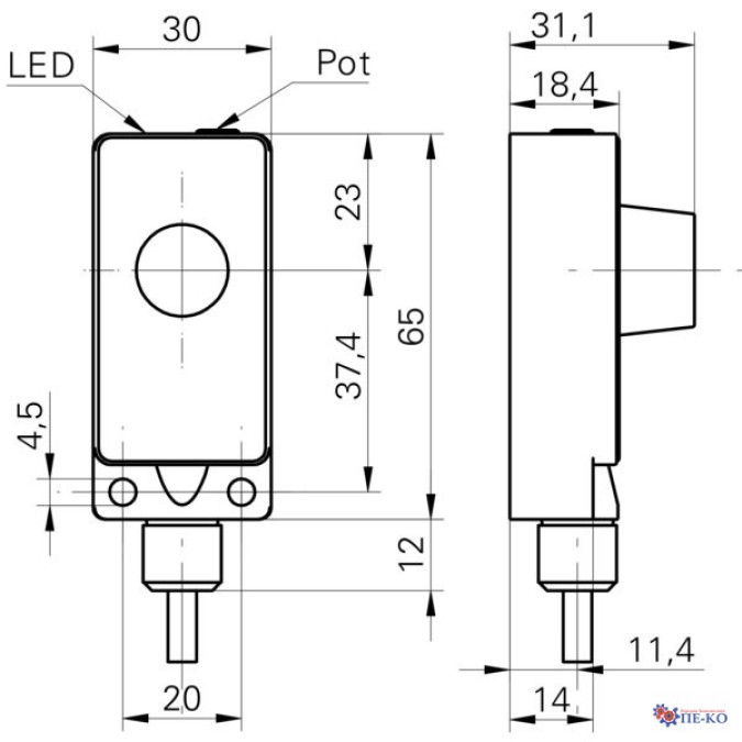 Ультразвуковий датчик Baumer UNDK 30U9103