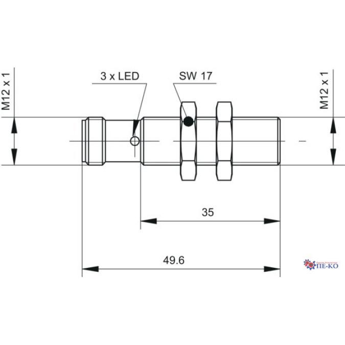 Ультразвуковий датчик Baumer UR12.R50-GP1C.7BF