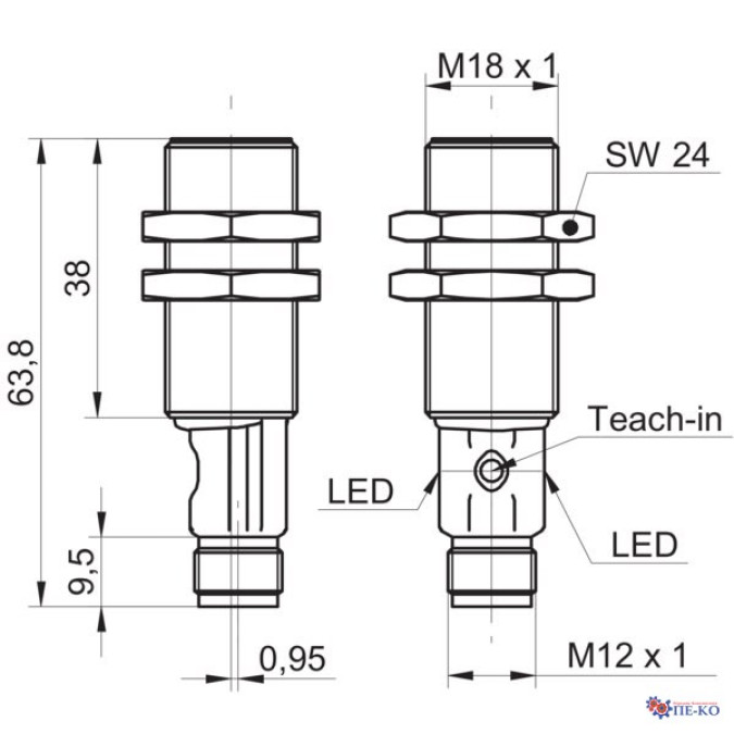 Ультразвуковий датчик Baumer UR18.DA0-IA1B.7BO
