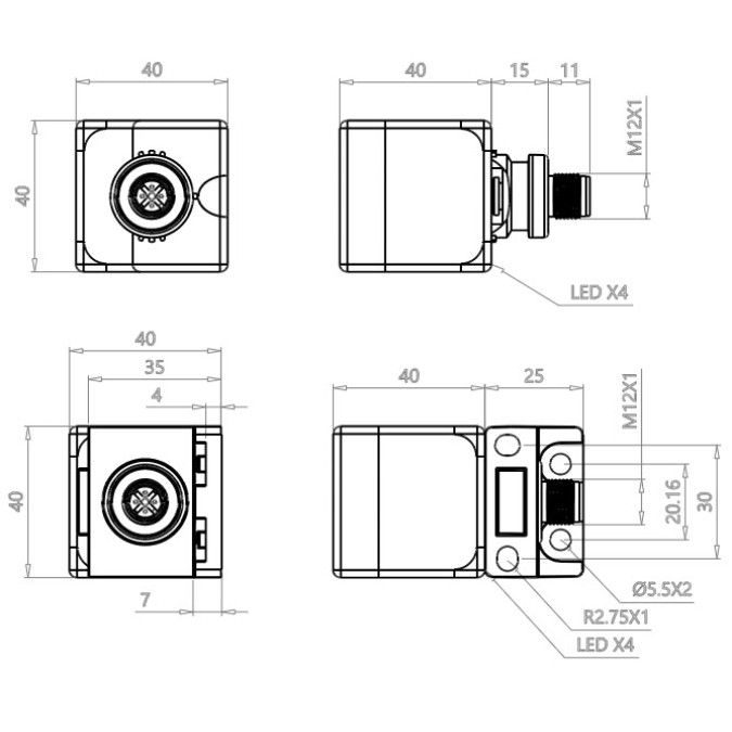 Індуктивний датчик Comepi IQSP40LF22P3M12