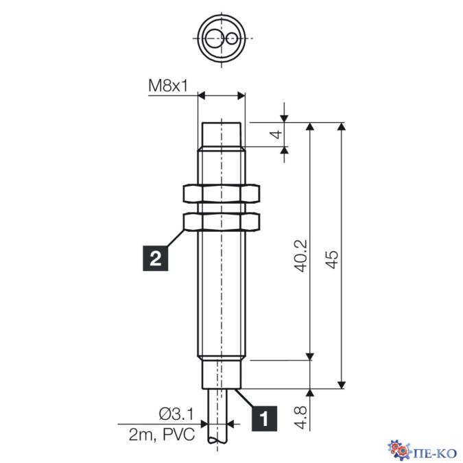 Індуктивний датчик di-soric DCB 08 MN 2.5 PS-3