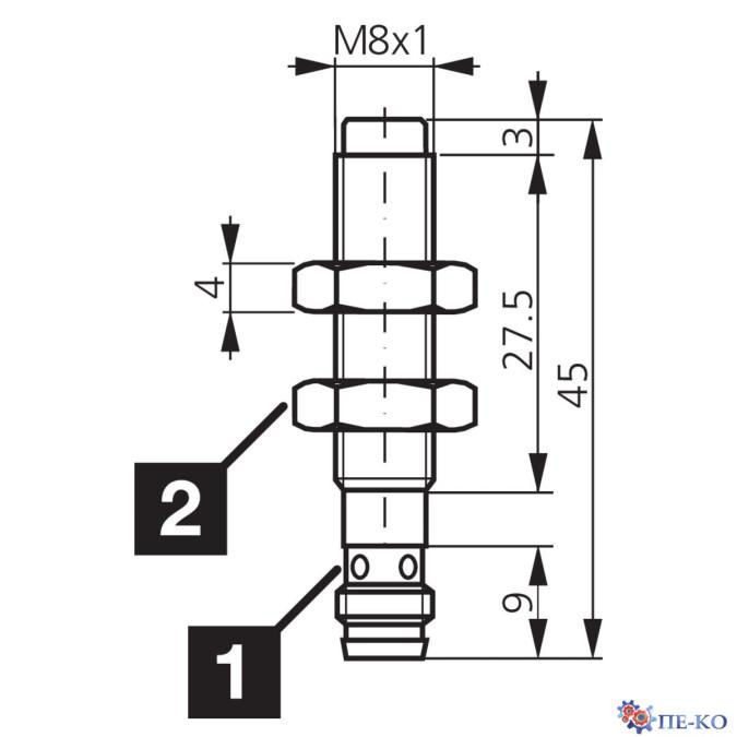 Індуктивний датчик di-soric DCC 08 M 2.5 PSK-TSL