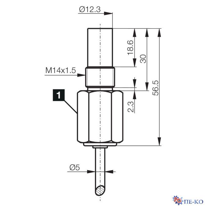 Індуктивний датчик di-soric DCC 14 V 03 PSK 500/5mPUR