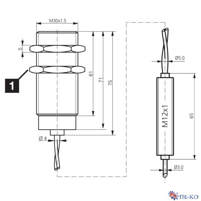 Індуктивний датчик di-soric DCC 30 VH 10 PSK/230/V