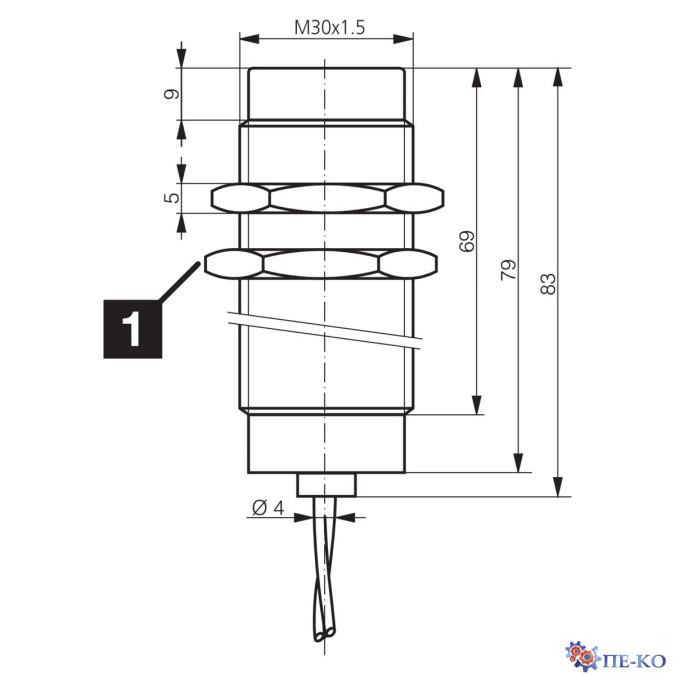 Індуктивний датчик di-soric DCC 30 VH 15 PSK/180