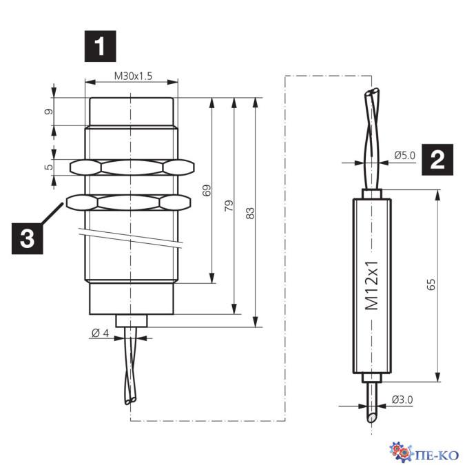 Індуктивний датчик di-soric DCC 30 VH 15 PSK/230/V