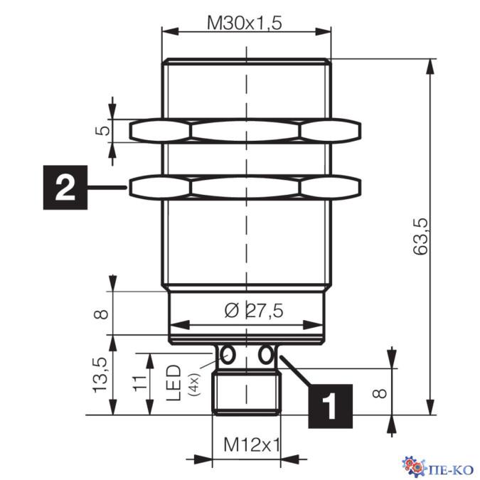 Індуктивний датчик di-soric DCC 30 VL 20 PSK-IBSL