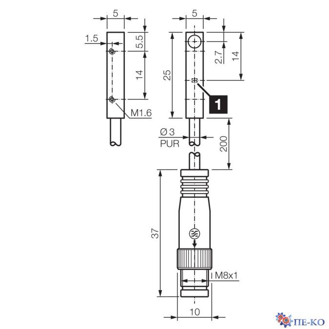 Індуктивний датчик di-soric DCCQ 05 M 0.8 POK-K-TSL