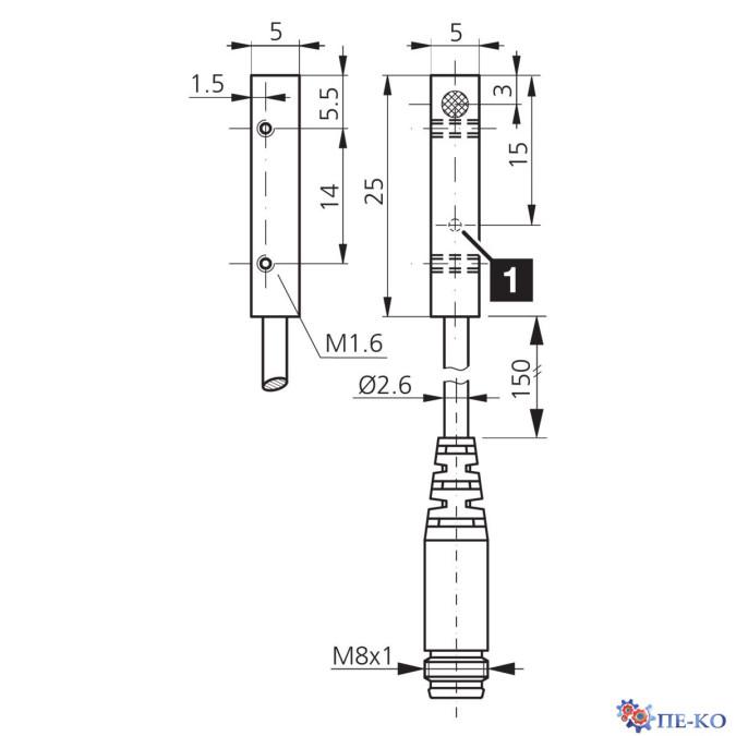 Індуктивний датчик di-soric DCCQ 05 M 1.5 POK-K-TSL