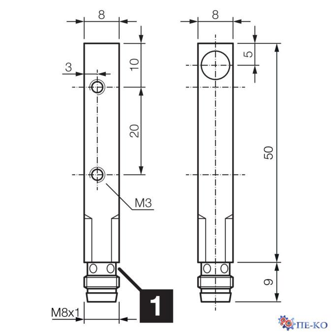 Індуктивний датчик di-soric DCCQ 08 M 1.5 PSK-TSL