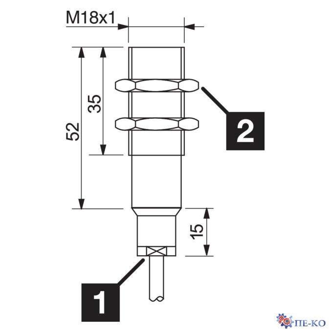 Індуктивний датчик di-soric DCE 18 VT 05 PSLK
