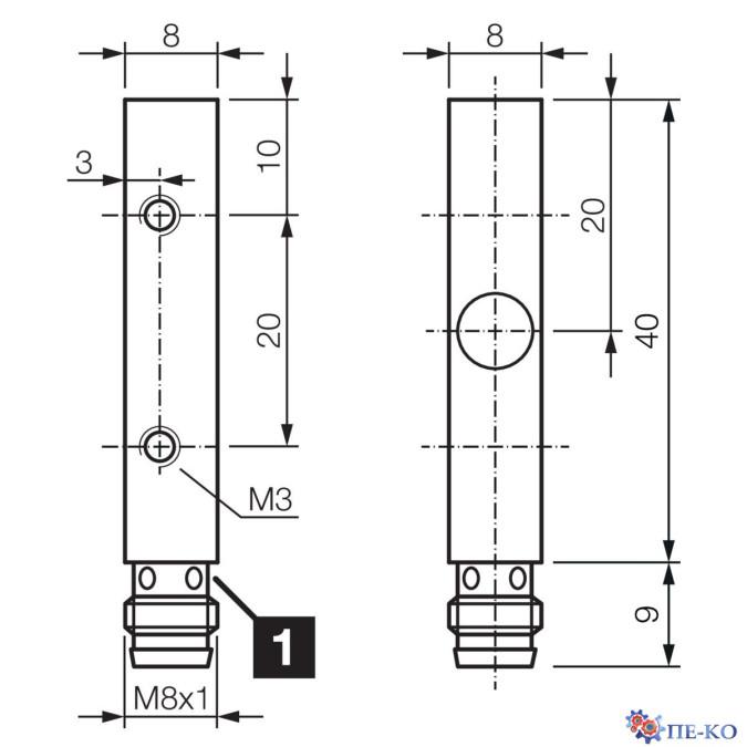 Індуктивний датчик di-soric DCQZ 08 M 1.5 PSK-TSL
