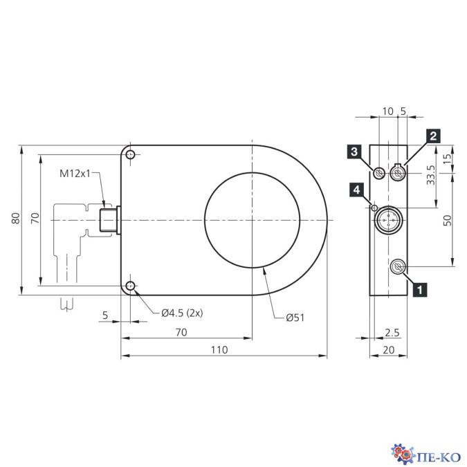 Індуктивний датчик di-soric IR 50 PSOK-IBS