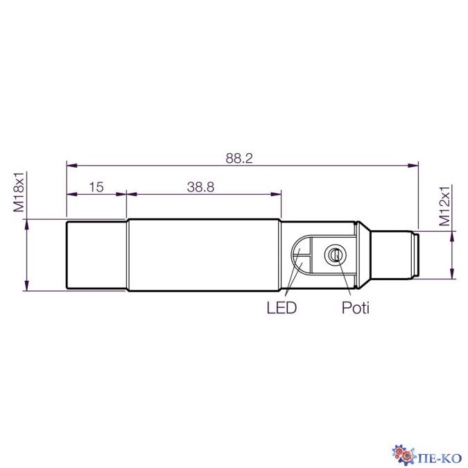 Ємнісний датчик di-soric KDC 18 K 15L PSK-IBSL